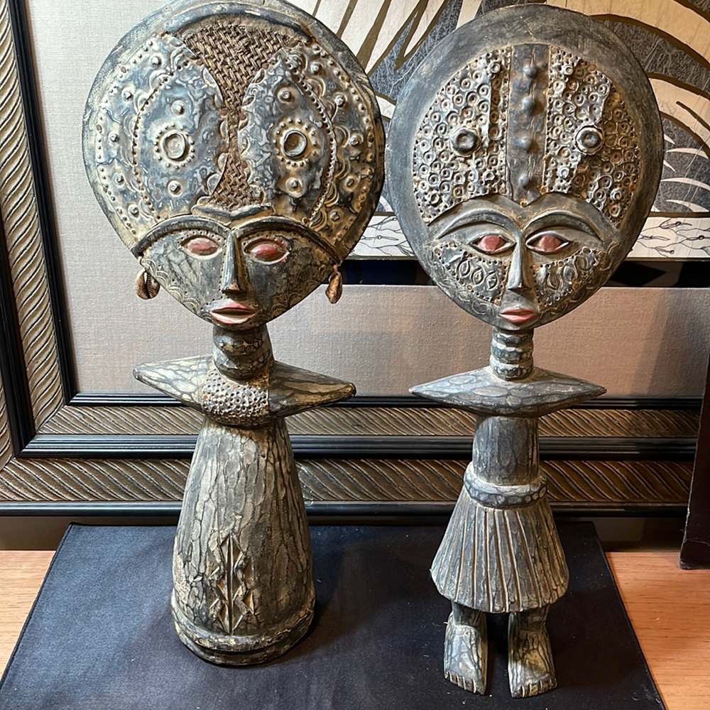 Vintage Authentic Carved West African Fertility Figures